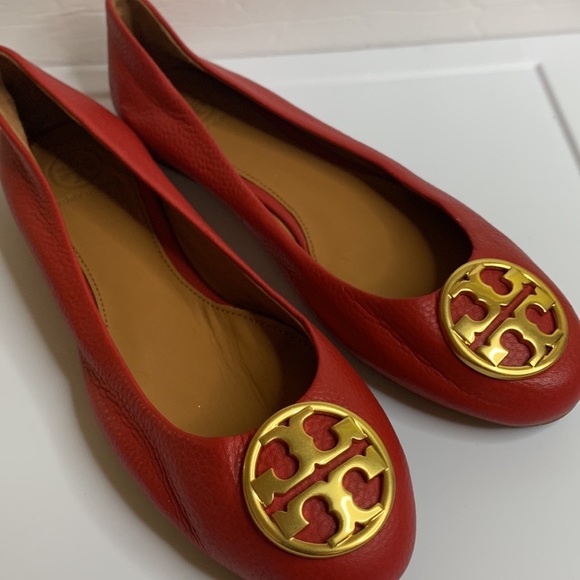 Tory Burch Shoes - Tory Burch 2 Benton Red Leather Comfort Pull On Flat Shoes Size 7 New No Tags